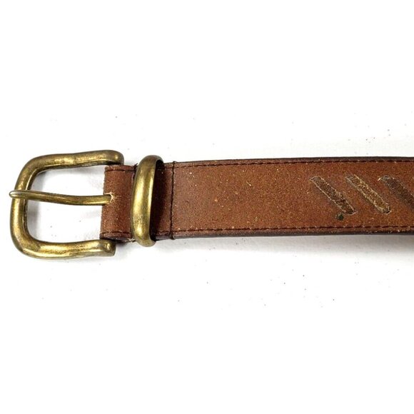 Rugged Leather 7106 Brown Belt Hashtag Stitching Design Men's Size 40 - Picture 4 of 12